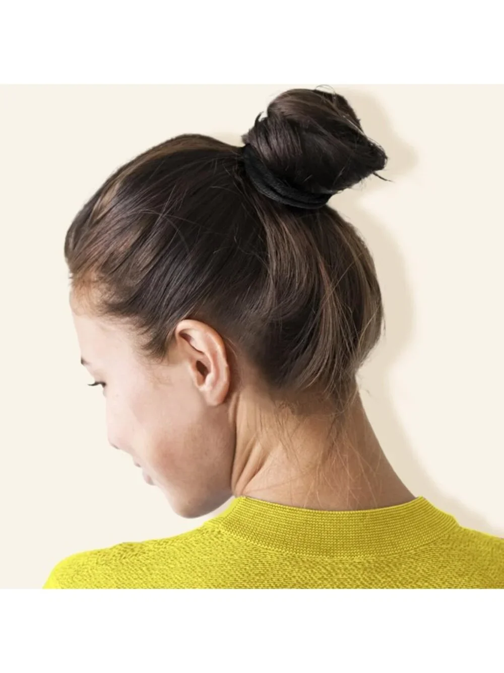 150PCS No Damage Black Hair Ties, Soft Cotton Ponytail Holders for Women